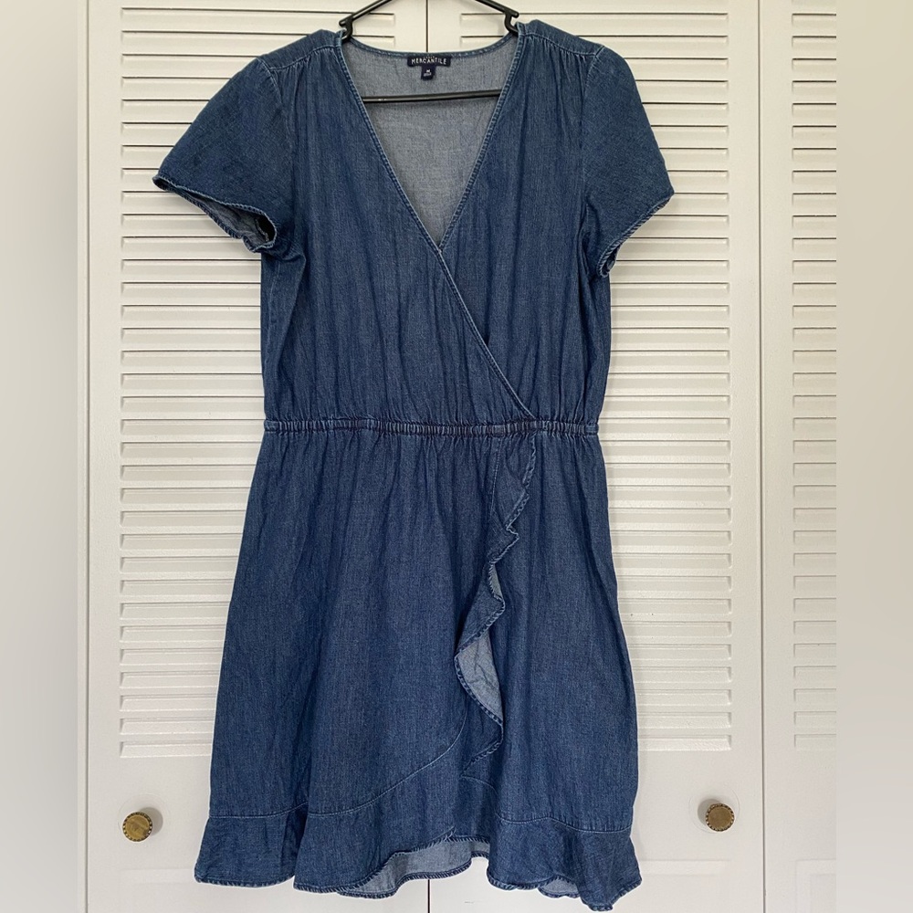 J. Crew Factory Denim Wrap Dress